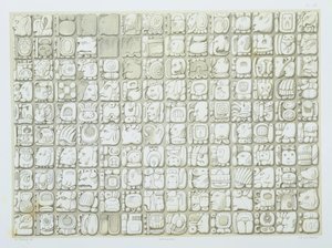 Plaquette met ideografisch schrift uit de Tempel van Inscripties, Palenque, c.692, plaat 38 uit 